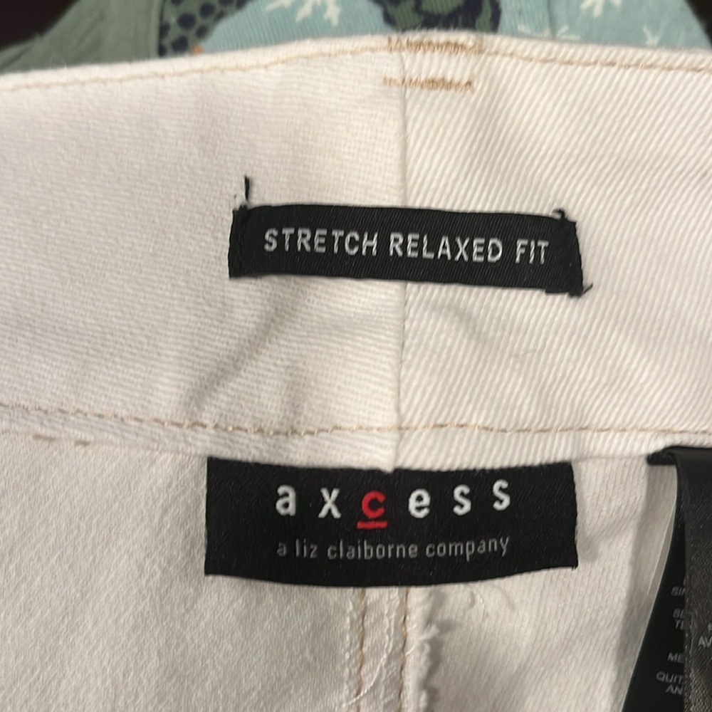 Axcess Stretch Relaxed Fit Cropped Denim Jeans Cotton White Size 16 - Picture 10 of 11